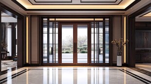 中式豪华大厅入户门设计