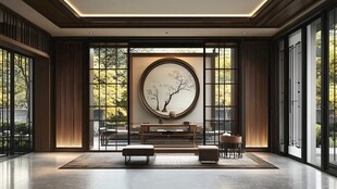 中式雅致客厅空间展示