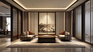 新中式大气典雅客厅空间