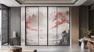 中式雅致屏风客厅装饰图