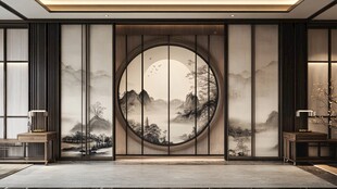 中式典雅茶室之山水意境