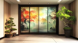 中式玄关的诗意山水景致