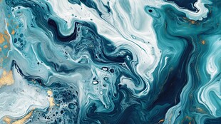 蓝白墨韵流体艺术纹理图