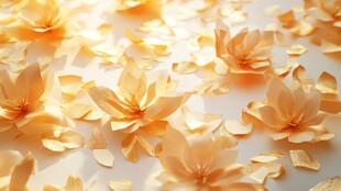 金黄花朵散落的美丽景象