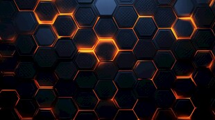 科技感六边形发光背景图