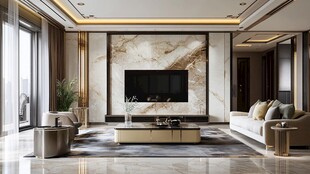 现代奢华风客厅家居展示