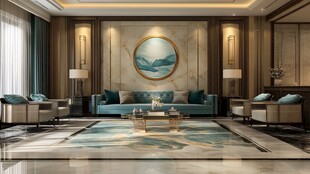 新中式奢华客厅室内设计图