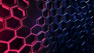 炫彩六边形科技风背景