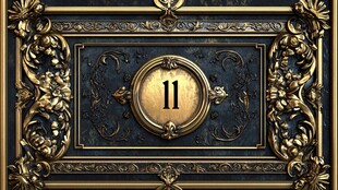 华丽复古数字11装饰图案