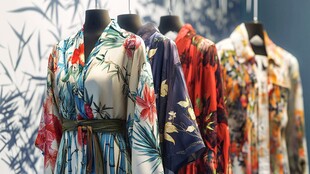 多彩印花服饰展示