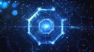 科技感六边形蓝光数字背景