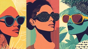 时尚墨镜女性魅力插画