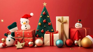 圣诞装饰与礼物温馨场景