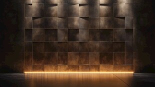 金属质感立体方块背景墙