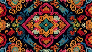 绚丽民族风几何图案纹饰