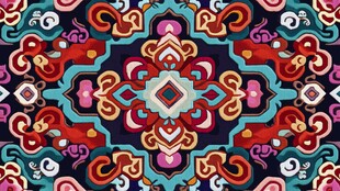 民族风绚丽几何图案纹饰