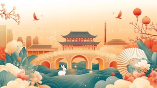 古风城市美景绘传统韵味