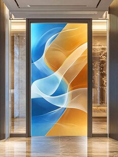 炫彩几何线条玄关装饰画