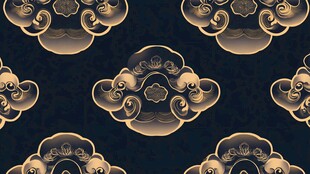 中式古典云纹黑金图案