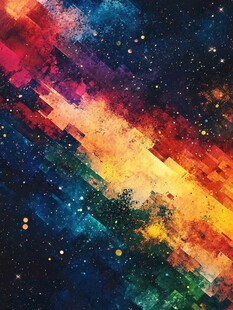 炫彩星空抽象几何背景图