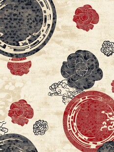 日式复古花卉纹理图案