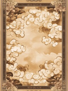 古典祥云中式边框背景图