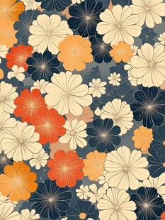 多彩花卉无缝图案背景