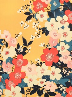 繁花似锦的绚丽花卉图案