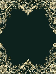 复古金色花纹边框图案