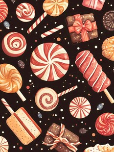 缤纷糖果图案插画
