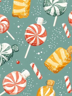 缤纷糖果无缝图案设计