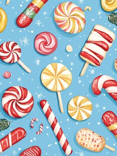 缤纷多彩的冬日糖果世界