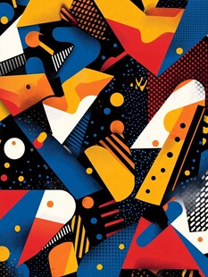 几何抽象多彩图案设计