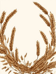 麦穗环绕装饰图案