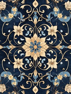 复古花卉几何纹样图案