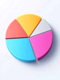 多彩立体扇形图表展示