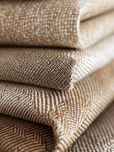 堆叠的质感棕色织物