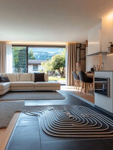 现代客厅地暖铺设效果图