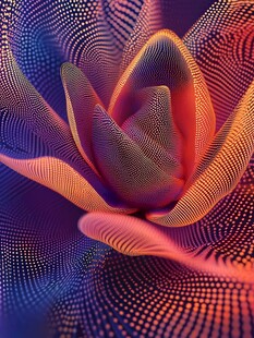 梦幻绚丽的线条花朵图案