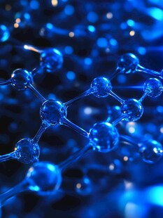 蓝色分子结构微观图像