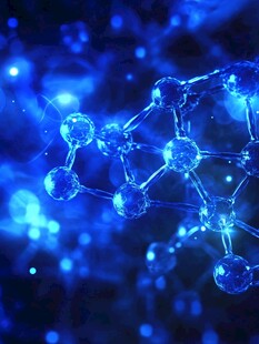 蓝色梦幻分子结构图景