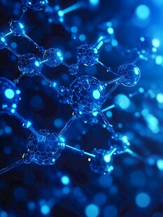 蓝色梦幻分子结构图景
