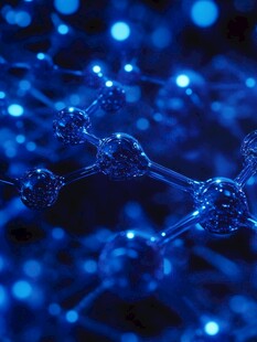 蓝色分子结构微观景象