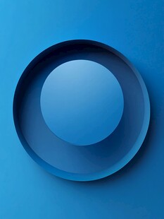 蓝色渐变圆形立体元素