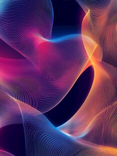炫彩流动线条抽象背景图