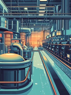 未来工业风的高科技工厂
