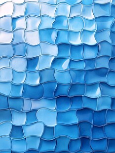 蓝色波浪纹理瓷砖图案