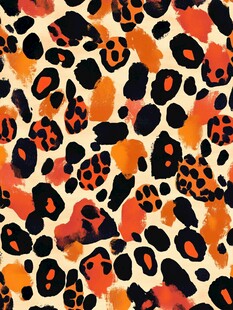 豹纹图案的多彩艺术纹理