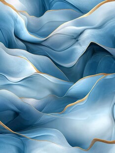 蓝色鎏金抽象波浪纹理