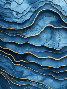 蓝色波纹质感立体背景图